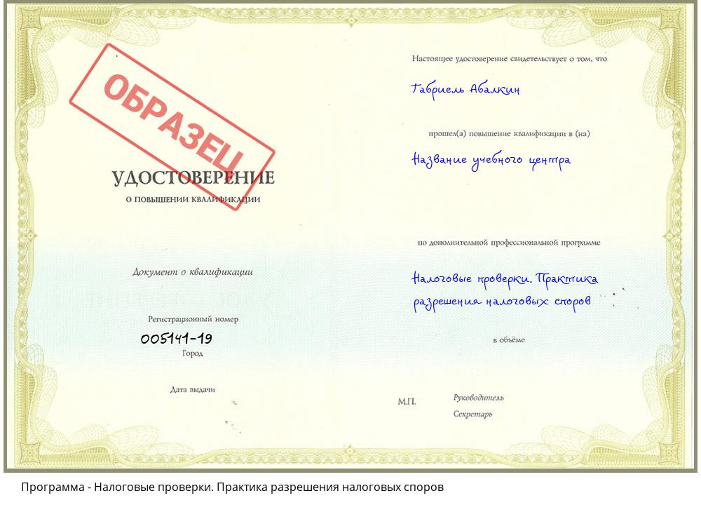 Налоговые проверки. Практика разрешения налоговых споров Шадринск