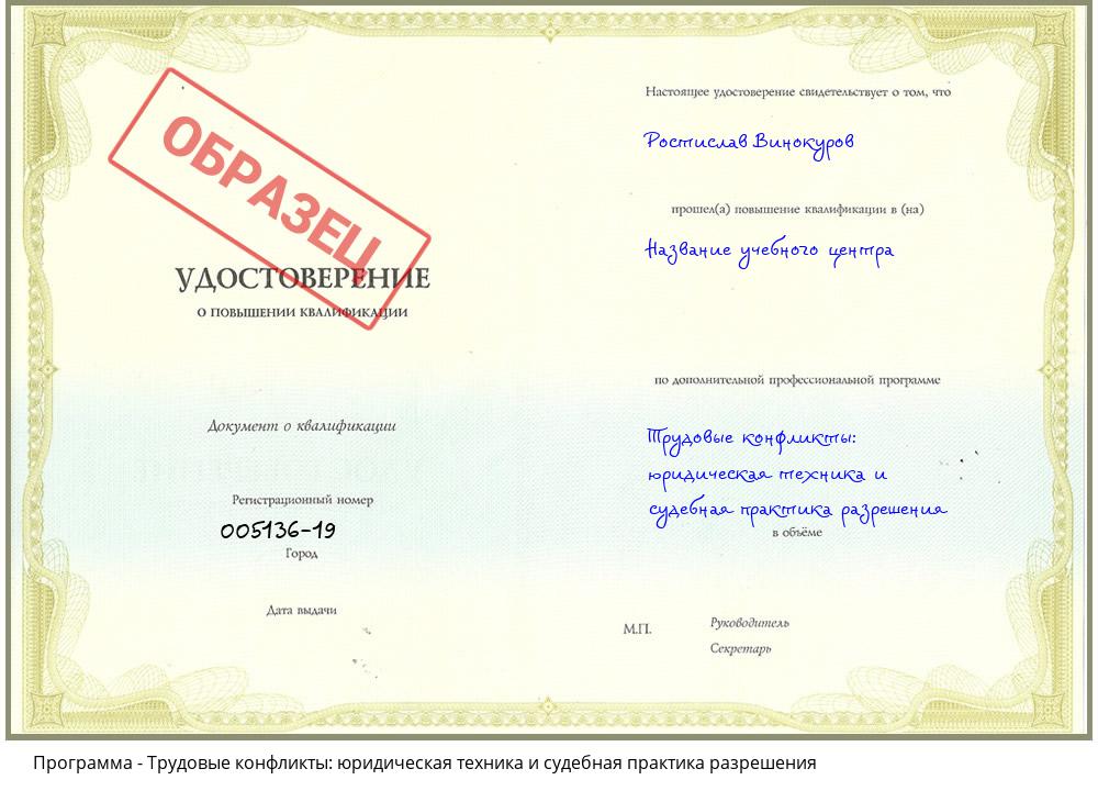 Трудовые конфликты: юридическая техника и судебная практика разрешения Шадринск
