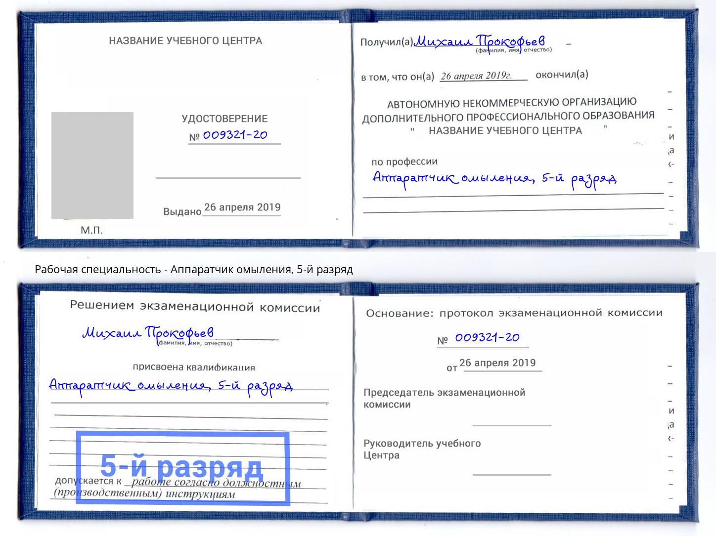 корочка 5-й разряд Аппаратчик омыления Шадринск