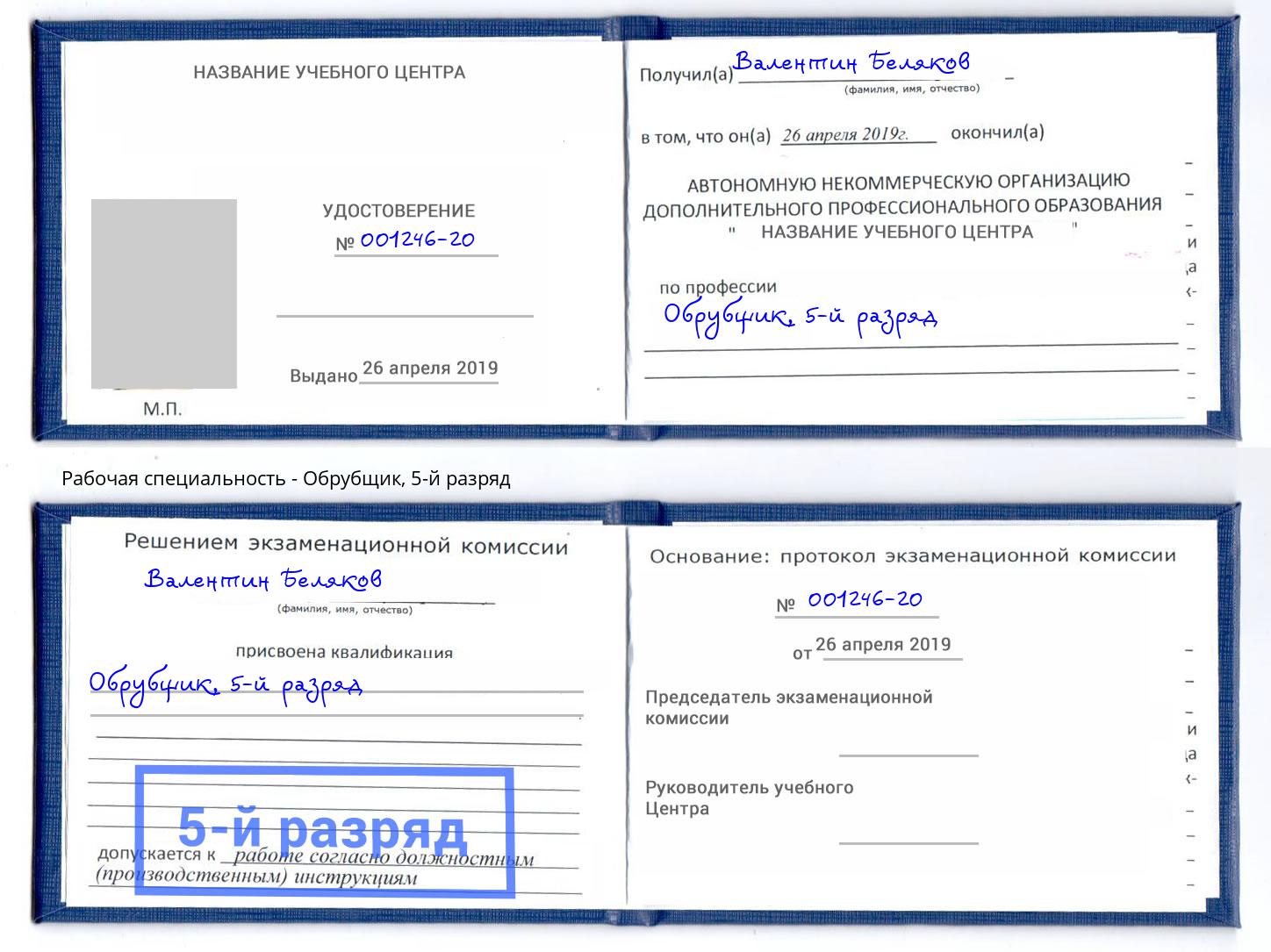 корочка 5-й разряд Обрубщик Шадринск